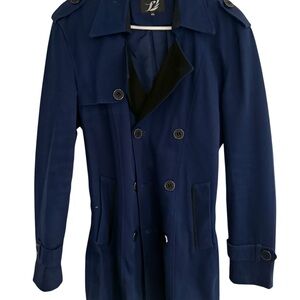 Men's Navy Blue Trench Coat